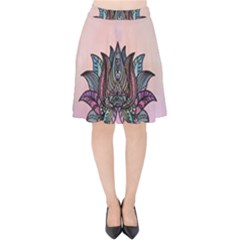 Abstract Decorative Floral Design, Mandala Velvet High Waist Skirt by FantasyWorld7