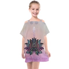 Abstract Decorative Floral Design, Mandala Kids  One Piece Chiffon Dress by FantasyWorld7