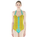 Colors And Flowers Halter Swimsuit View1