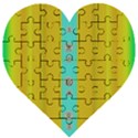 Colors And Flowers Wooden Puzzle Heart View1