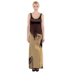 Punk Face Thigh Split Maxi Dress by snowwhitegirl