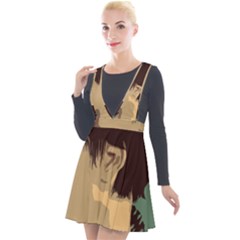 Punk Face Plunge Pinafore Velour Dress by snowwhitegirl