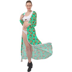 Tropical Aqua Avocadoes Maxi Chiffon Beach Wrap