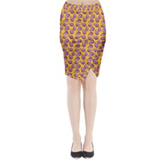 Tropical Orange Avocadoes Midi Wrap Pencil Skirt by snowwhitegirl