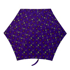 School Girl Braids Dark Blue Mini Folding Umbrellas by snowwhitegirl