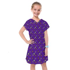 School Girl Braids Dark Blue Kids  Drop Waist Dress by snowwhitegirl