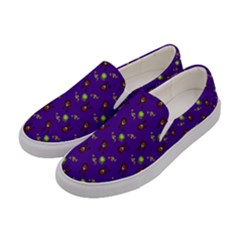 School Girl Braids Dark Blue Women s Canvas Slip Ons by snowwhitegirl