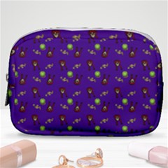 School Girl Braids Dark Blue Make Up Pouch (small) by snowwhitegirl