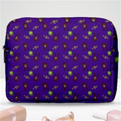 School Girl Braids Dark Blue Make Up Pouch (large) by snowwhitegirl