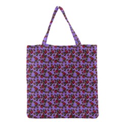 Lazy Cat Floral Pattern Lilac Polka Grocery Tote Bag by snowwhitegirl