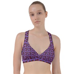 Lazy Cat Floral Pattern Lilac Polka Sweetheart Sports Bra by snowwhitegirl