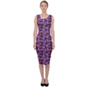 Lazy Cat Floral Pattern Lilac Polka Sleeveless Pencil Dress View1