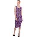 Lazy Cat Floral Pattern Lilac Polka Sleeveless Pencil Dress View3