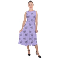 Zodiac Bat Lilac Midi Tie-back Chiffon Dress by snowwhitegirl