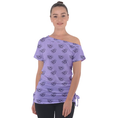 Zodiac Bat Lilac Tie-up Tee by snowwhitegirl