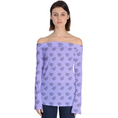 Zodiac Bat Lilac Off Shoulder Long Sleeve Top by snowwhitegirl