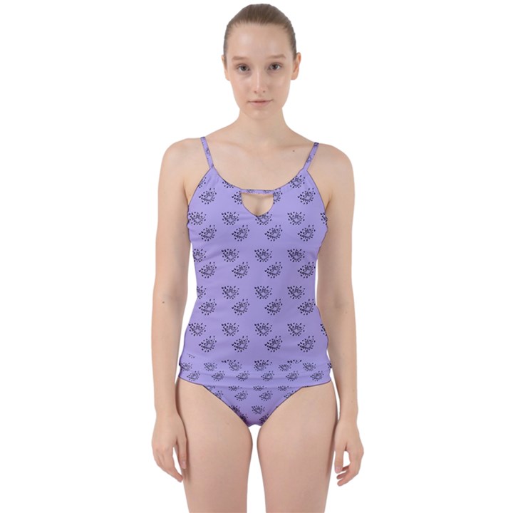 Zodiac Bat Lilac Cut Out Top Tankini Set