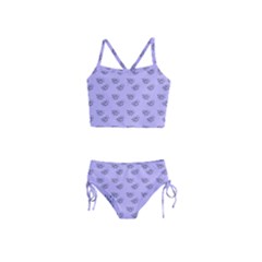 Zodiac Bat Lilac Girls  Tankini Swimsuit by snowwhitegirl