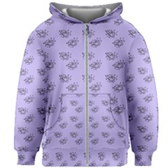 Zodiac Bat Lilac Kids  Zipper Hoodie Without Drawstring by snowwhitegirl