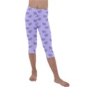 Zodiac Bat Lilac Kids  Lightweight Velour Capri Leggings  View1