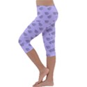 Zodiac Bat Lilac Kids  Lightweight Velour Capri Leggings  View2