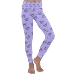 Zodiac Bat Lilac Kids  Lightweight Velour Classic Yoga Leggings by snowwhitegirl