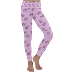 Zodiac Bat Pink Kids  Lightweight Velour Classic Yoga Leggings by snowwhitegirl