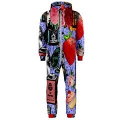 Vintage Girls Floral Collage Hooded Jumpsuit (men)  by snowwhitegirl