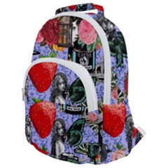 Vintage Girls Floral Collage Rounded Multi Pocket Backpack by snowwhitegirl