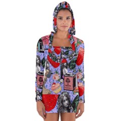 Vintage Girls Floral Collage Long Sleeve Hooded T-shirt by snowwhitegirl