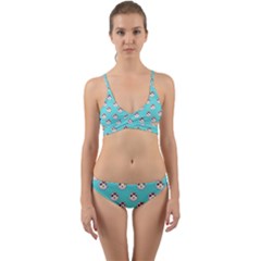 English Breakfast Aqua Wrap Around Bikini Set by snowwhitegirl