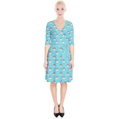 English Breakfast Aqua Wrap Up Cocktail Dress by snowwhitegirl