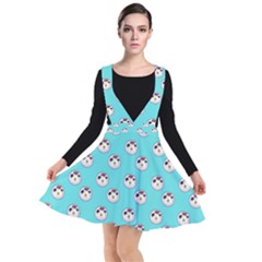 English Breakfast Aqua Plunge Pinafore Dress by snowwhitegirl