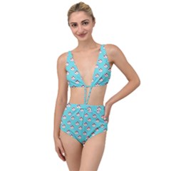 English Breakfast Aqua Tied Up Two Piece Swimsuit by snowwhitegirl