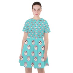 English Breakfast Aqua Sailor Dress by snowwhitegirl