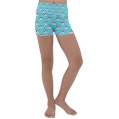 English Breakfast Aqua Kids  Lightweight Velour Yoga Shorts by snowwhitegirl