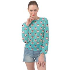 English Breakfast Aqua Banded Bottom Chiffon Top by snowwhitegirl