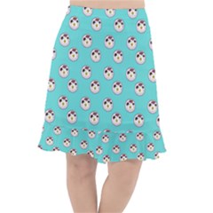 English Breakfast Aqua Fishtail Chiffon Skirt by snowwhitegirl