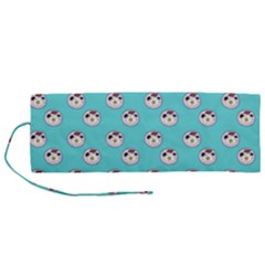 English Breakfast Aqua Roll Up Canvas Pencil Holder (m) by snowwhitegirl