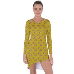 Zodiac Bat Pink Yellow Asymmetric Cut-out Shift Dress by snowwhitegirl