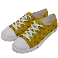 Zodiac Bat Pink Yellow Women s Low Top Canvas Sneakers by snowwhitegirl