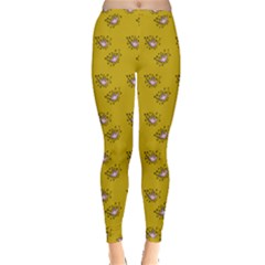 Zodiac Bat Pink Yellow Inside Out Leggings by snowwhitegirl