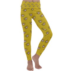 Zodiac Bat Pink Yellow Kids  Lightweight Velour Classic Yoga Leggings by snowwhitegirl