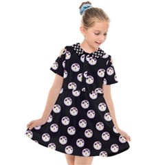 English Breakfast Black Kids  Short Sleeve Shirt Dress by snowwhitegirl