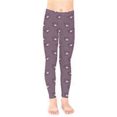 Zodiac Bat Pink Grey Kids  Legging by snowwhitegirl