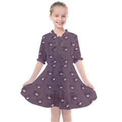 Zodiac Bat Pink Grey Kids  All Frills Chiffon Dress