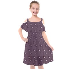 Zodiac Bat Pink Grey Kids  Cut Out Shoulders Chiffon Dress