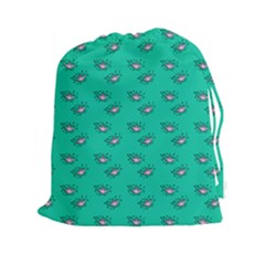 Zodiac Bat Pink Teal Drawstring Pouch (xxl) by snowwhitegirl