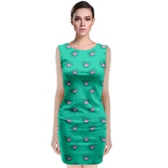 Zodiac Bat Pink Teal Classic Sleeveless Midi Dress by snowwhitegirl