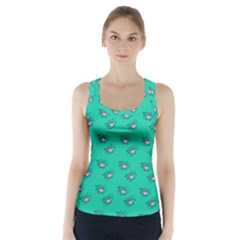 Zodiac Bat Pink Teal Racer Back Sports Top by snowwhitegirl